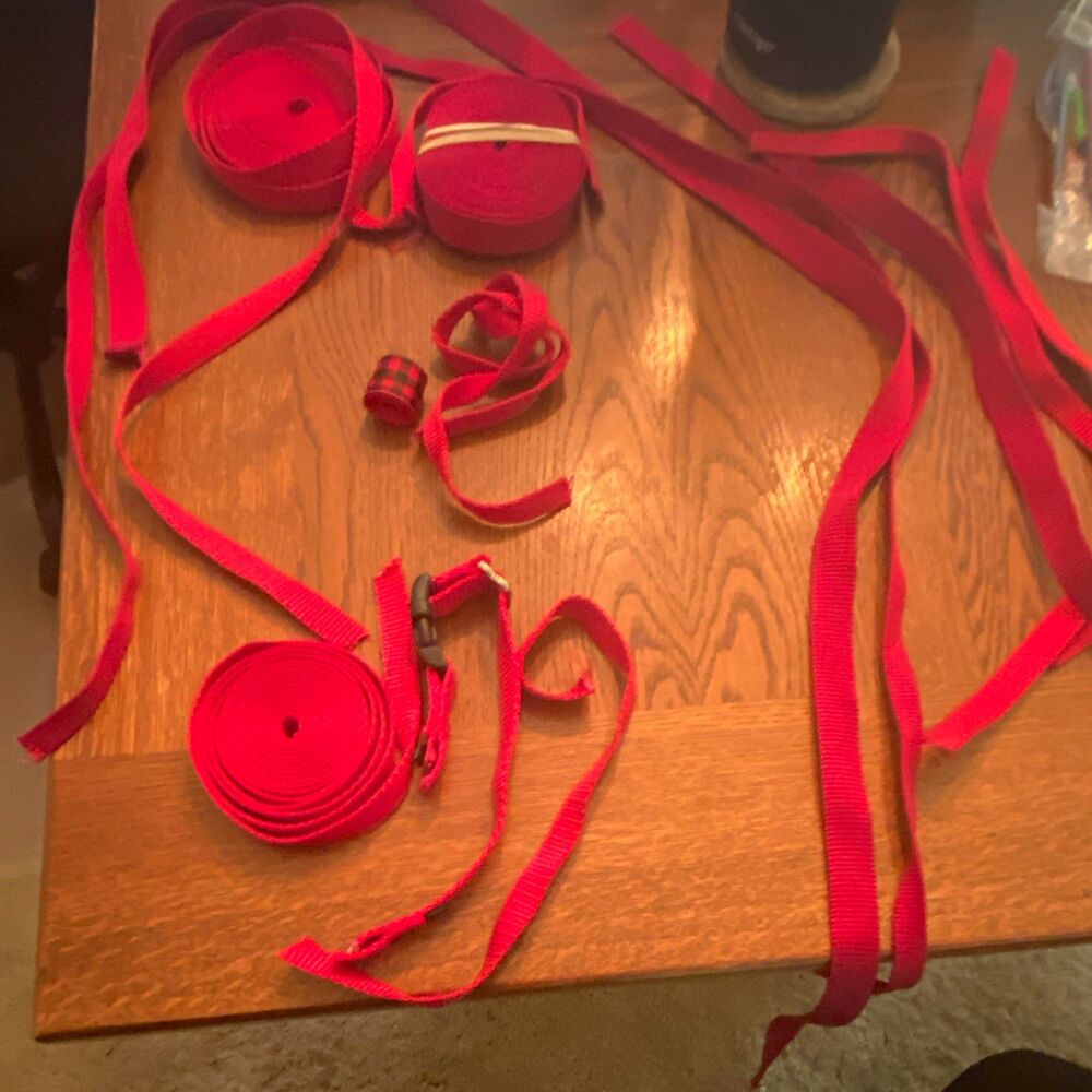 Red Nylon Webbing Straps Lot - Multiple Rolls & Lengths Sewing Webbing